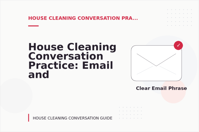 House Cleaning Conversation Practice: Email and Message Examples House Cleaning Conversation Practice: Email and Message Examples